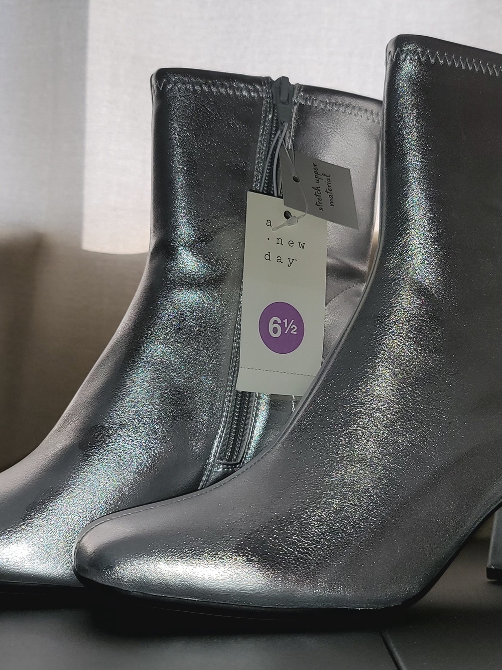 a new day Metallic Silver Women's Ankle Booties
